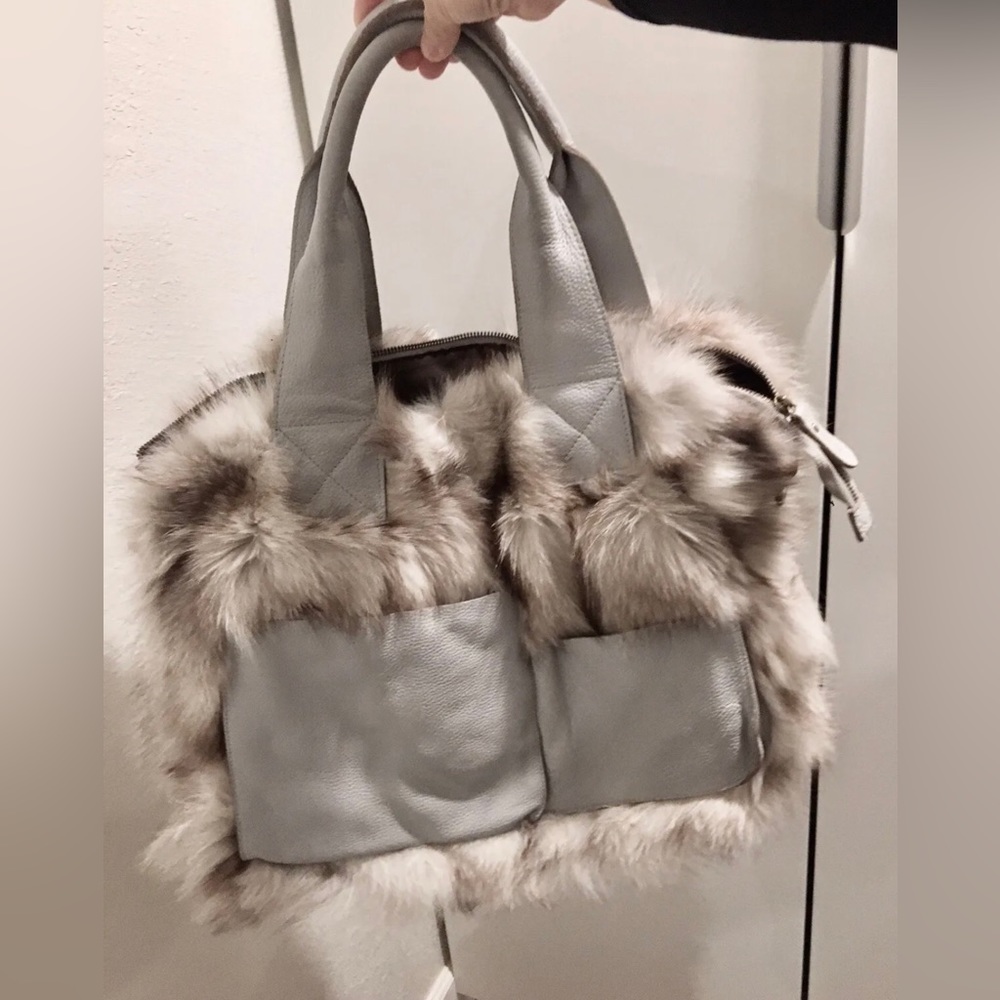 Real Leather Fur Hand Bag Corss Bag